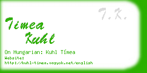 timea kuhl business card